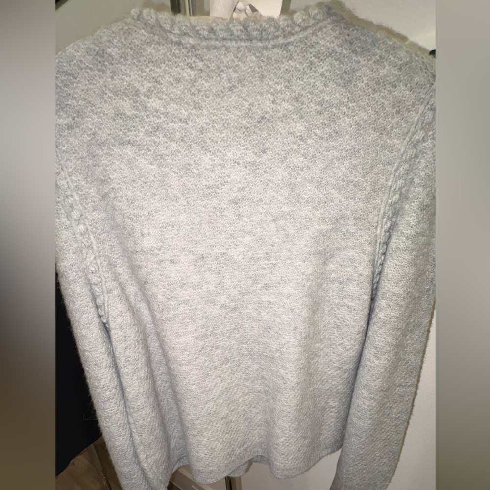J.Crew Embellished Cardigan Lady Jacket Grey Rhinestones Medium NWT - Picture 7 of 14